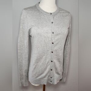 Calvin Klein Cardigan Business Casual Sweater Grey Rayon Blend Size S